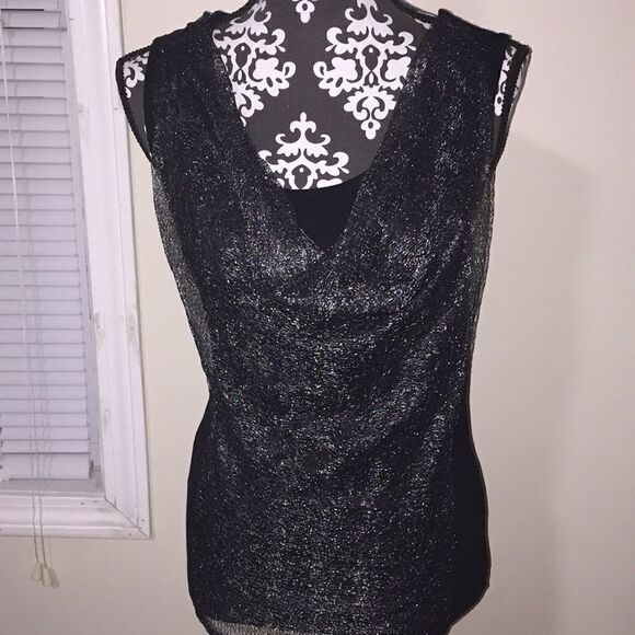 Nwot Cynthia Rowley black and silver top, size M - Picture 2 of 4